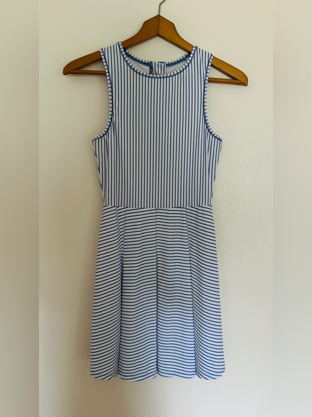 Addison Bay Blue White Striped Panama Racquet Active Tennis Dress Size XS NWOT